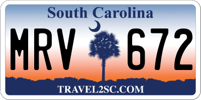 SC license plate MRV672