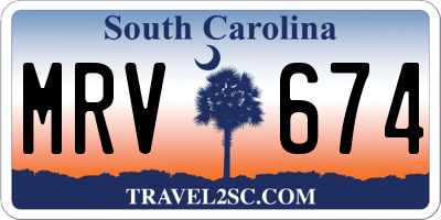 SC license plate MRV674