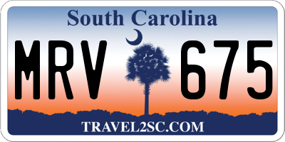 SC license plate MRV675