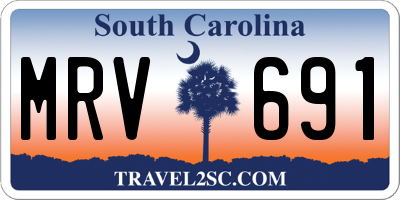 SC license plate MRV691