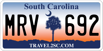 SC license plate MRV692