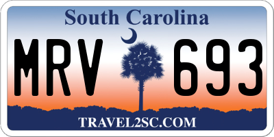 SC license plate MRV693