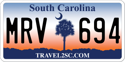 SC license plate MRV694