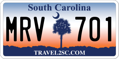 SC license plate MRV701