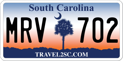 SC license plate MRV702