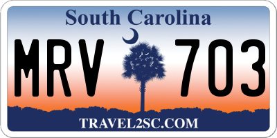 SC license plate MRV703