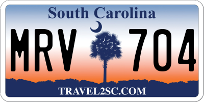 SC license plate MRV704
