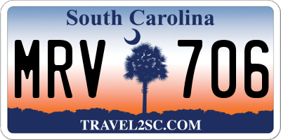SC license plate MRV706