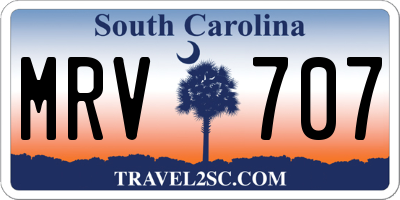 SC license plate MRV707