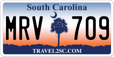 SC license plate MRV709