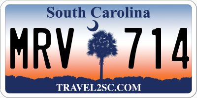 SC license plate MRV714