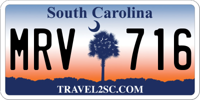 SC license plate MRV716