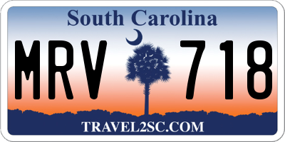 SC license plate MRV718