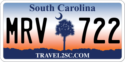 SC license plate MRV722