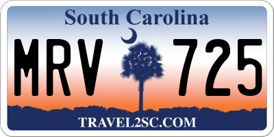 SC license plate MRV725