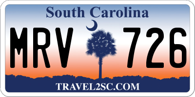 SC license plate MRV726