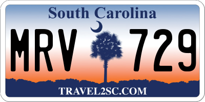 SC license plate MRV729