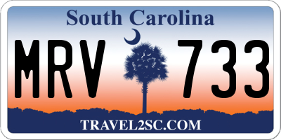 SC license plate MRV733