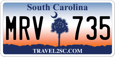 SC license plate MRV735