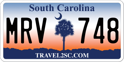SC license plate MRV748