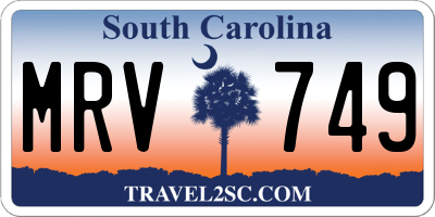 SC license plate MRV749