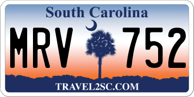 SC license plate MRV752