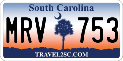 SC license plate MRV753