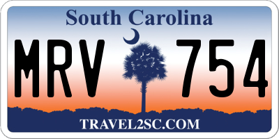 SC license plate MRV754