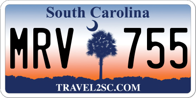 SC license plate MRV755