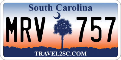 SC license plate MRV757