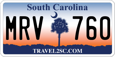 SC license plate MRV760