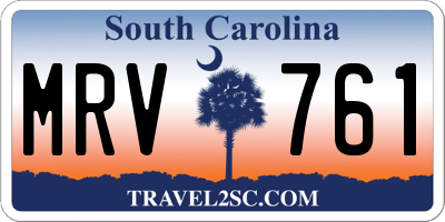 SC license plate MRV761