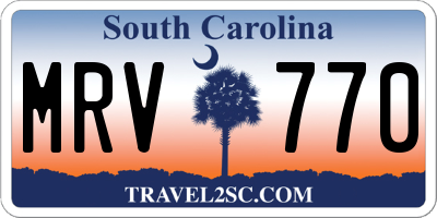 SC license plate MRV770