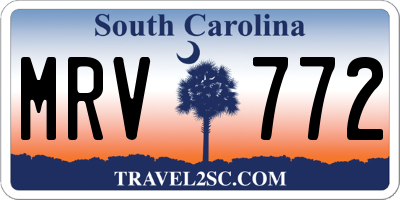 SC license plate MRV772