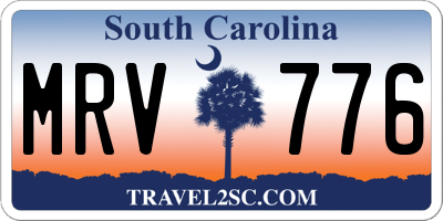 SC license plate MRV776