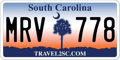 SC license plate MRV778