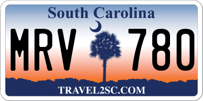 SC license plate MRV780
