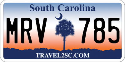 SC license plate MRV785