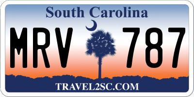 SC license plate MRV787
