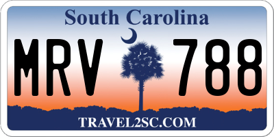 SC license plate MRV788