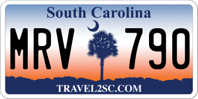 SC license plate MRV790