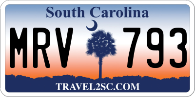 SC license plate MRV793