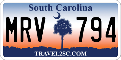 SC license plate MRV794