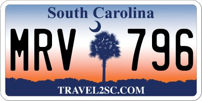 SC license plate MRV796