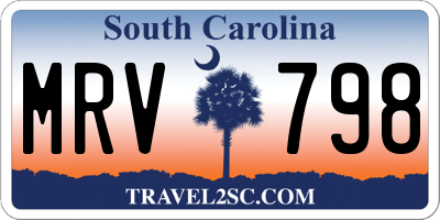 SC license plate MRV798