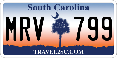 SC license plate MRV799