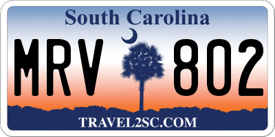 SC license plate MRV802