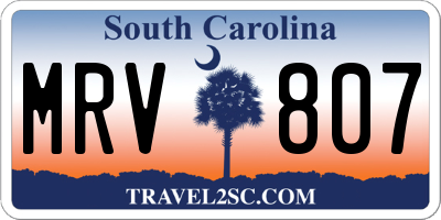 SC license plate MRV807