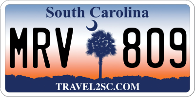 SC license plate MRV809