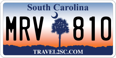 SC license plate MRV810